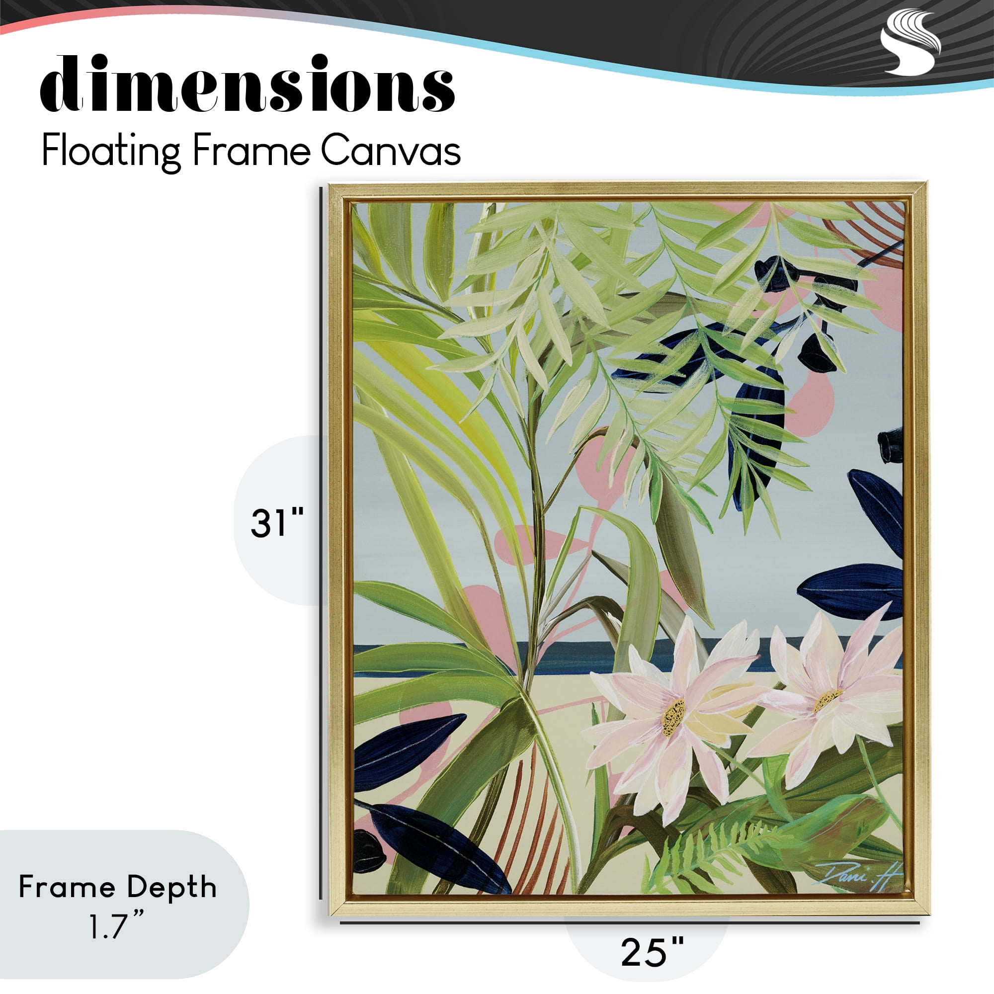 Stupell Industries Discovery of Lush Plants Gold Framed Floater Canvas Wall Art, design by Dani Heyward