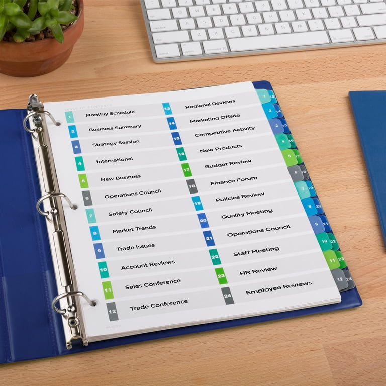 Avery Double Column 24 Tab Dividers with Customizable TOC photo 6