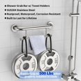 thumbnail image 5 of Chrome Grab bar 17 inch - 1.25” Diameter, ZUEXT 2-in-1 Bath Towel Bars for Bathroom, Stainless Steel Safety Assist Balanced Support Handle, Wall Mounted Towel Grab Bars for Senior Handicap, 5 of 7