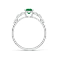thumbnail image 2 of ANGARA Natural Nature Inspired Round Emerald Leaf Shank Ring in 14K White Gold for Women (Size-5mm) | May Birthstone, Birthday, Anniversary, Jewelry Gift for Women | Natural Emerald Ring, 2 of 10