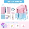 thumbnail image 3 of Sweet Gradient Color School Backpack, Kawaii Backpack Bookbag, Elementary Middle Schoolbag, Pink/Blue, 3 of 9