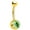 Light Green, variant on Belly Piercing Rings - Gold-Plated Large CZ Gem 5 Colors Avail- 14ga - Sold Each