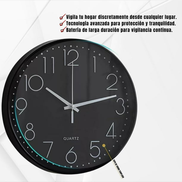 Camara Espia Comerliv Reloj de Pared Negro Walmart en línea