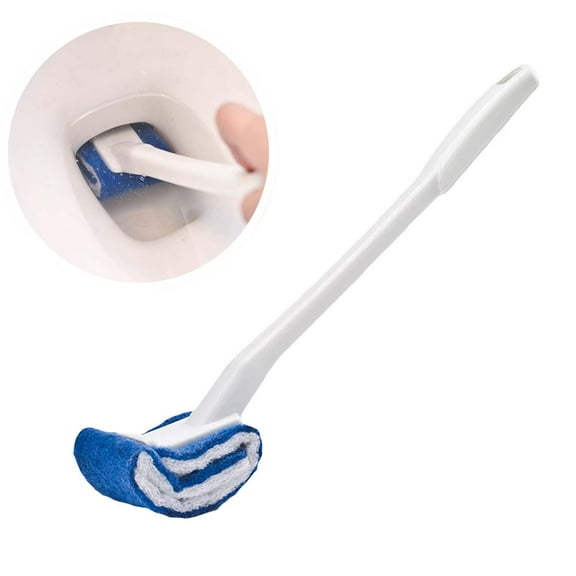 Hytrove 1Set Small Toilet Brush for Home Cleaning with Nylon Fiber and Plastic White 36.5 x 5.3 x 3 cm