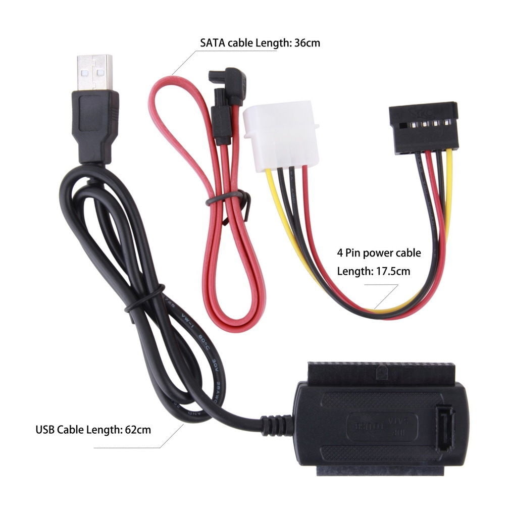 SATA/PATA/IDE Drive to USB 2.0 Adapter Converter Cable for 2.5/3.5 Hard  WCY 