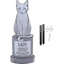 SCS Direct 3D Halloween Metal Tombstone -Lady- (Large 17" w Steaks) -Durable, Weather Rust Proof, UV Printed-Upgrade Your Halloween Haunted House Mansion Party Pet Cemetery Lawn Decor