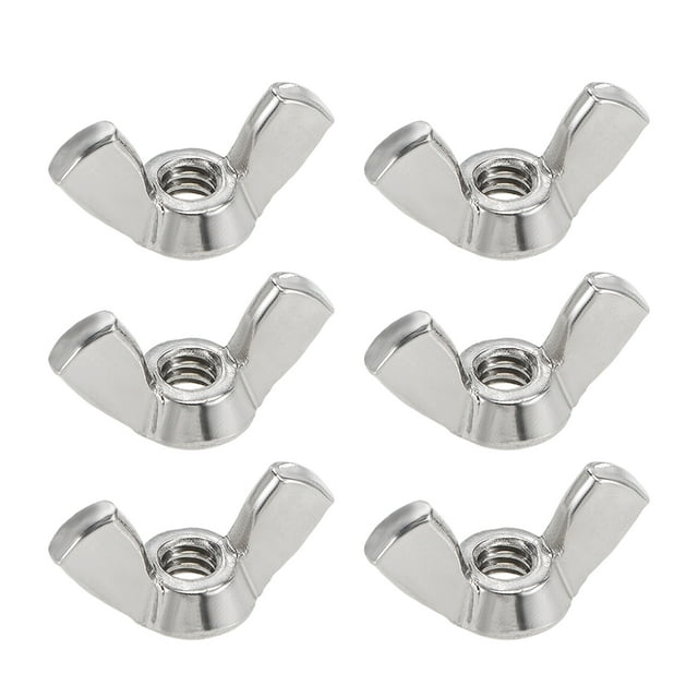 Unique Bargains 10-24 Écrous d'Aile 304 Acier Inoxydable Volets Papillon Écrou Main Torsadée Attaches Pièces 6 Pcs