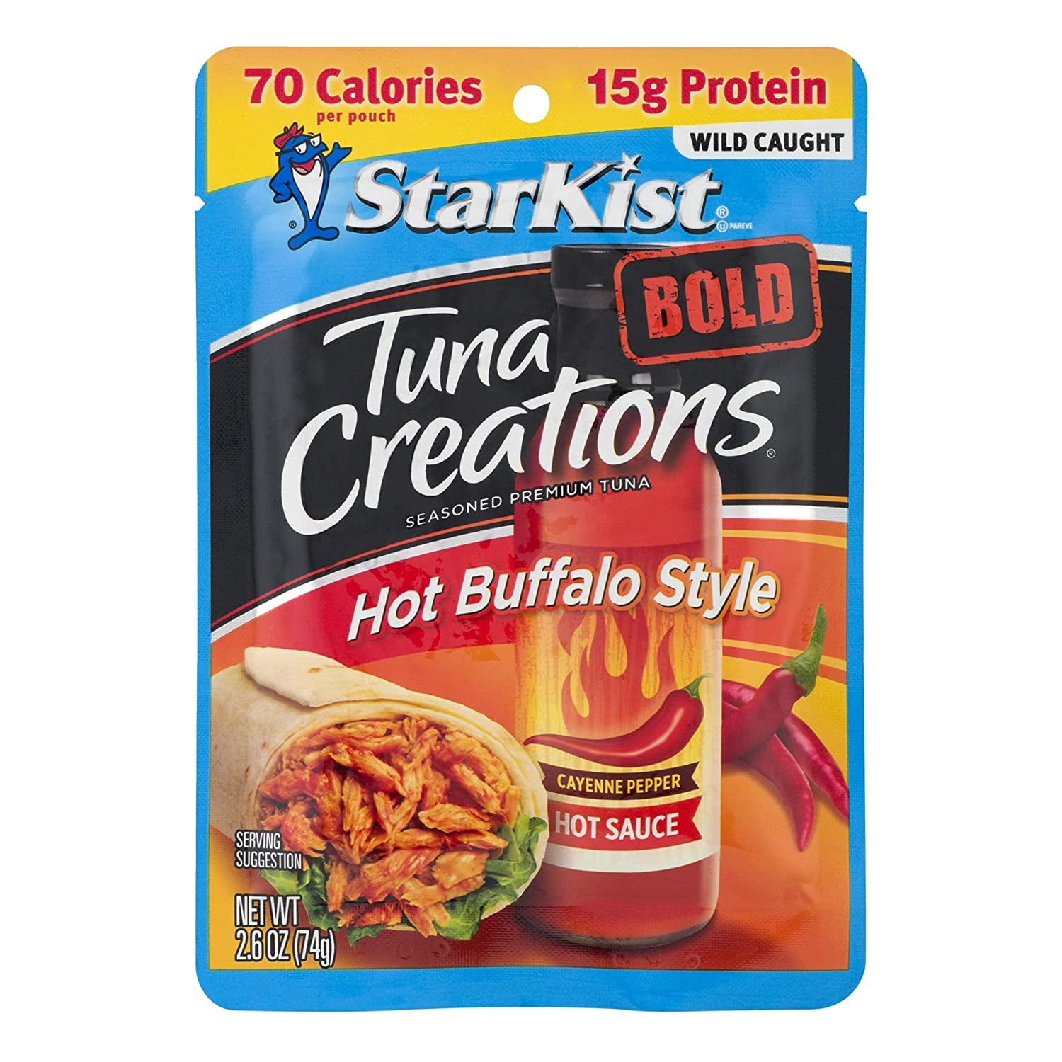 StarKist Tuna Creations BOLD Hot Buffalo Style 2.6 oz Pouch (Pack of