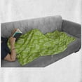 thumbnail image 5 of Leaves Soft Flannel Fleece Throw Blanket, Simplistic Layout of Fern Leaves with Paint Stains Grunge Monochrome Design, Cozy Plush for Indoor and Outdoor Use, 50" x 70", Lime Green White, by Ambesonne, 5 of 5