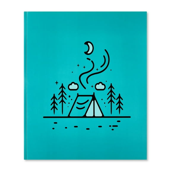 Pen+Gear 3-Prong Letter Size 2-Pocket Paper Folder, 9.4" x 11.4", Multicolor Camping