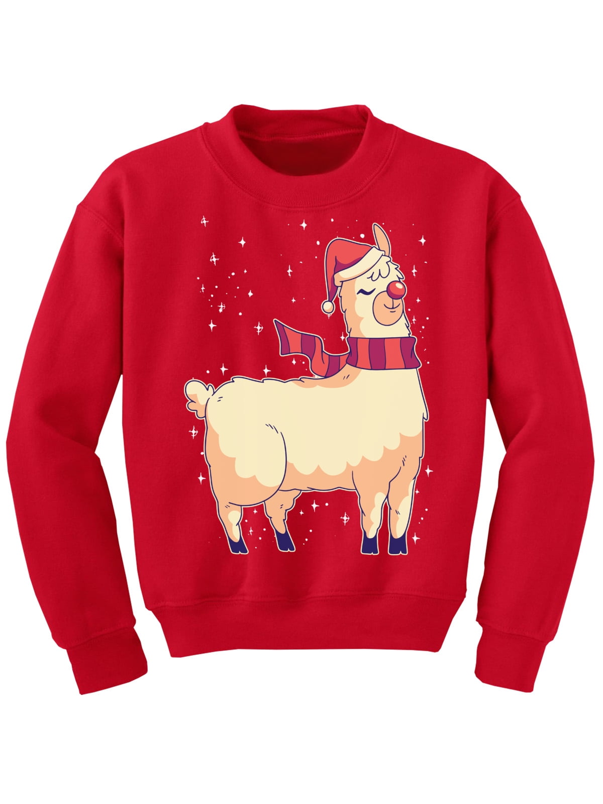 Christmas Llama Kids Sweater Ugly Xmas Sweatshirt for Children Girls Christmas Llama Sweater