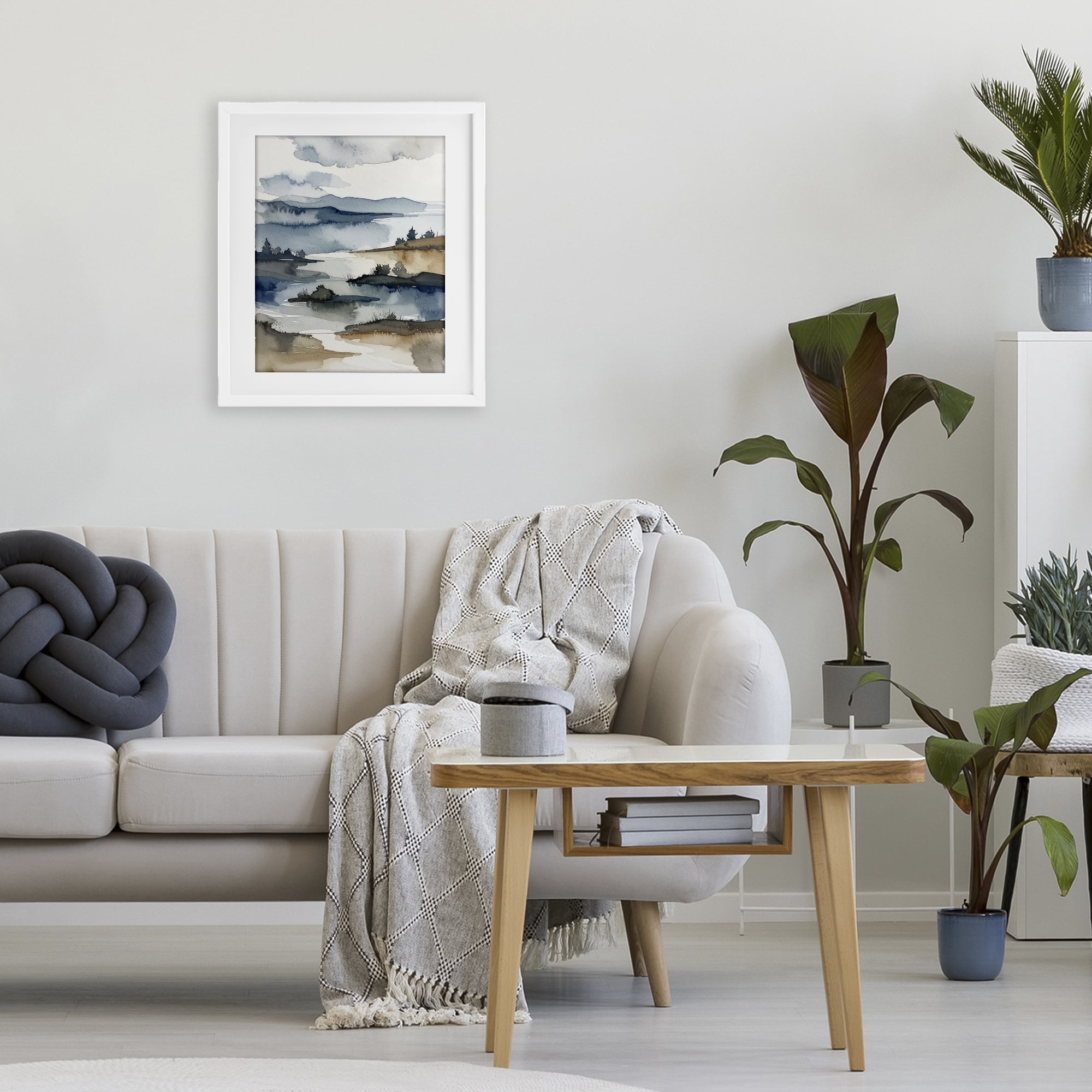 Stupell Industries The Flow Of Water White Framed Print Under Glass, design by Alonza Saunders