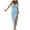 Light Blue, variant on Women's Summer Curvy Ribbed Drawstring Slit Pleated High Waist Sleeveless Round Neck High Slit Dresses,Side High Slit Bodycon Ruched Midi Tank Dress