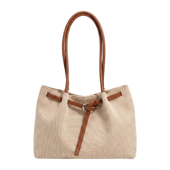 Dickly Large Capacity Tote Bag Comfortable Fashion Handbag for Business Street Shopping Brown Handle