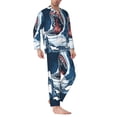 thumbnail image 2 of Fotbe Shark Pijama de Hombre con Estampado de Manga Larga, Conjunto de 2 Piezas, Ropa de Dormir Suave y Cómoda con Bolsillos-Medium, 2 of 7