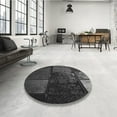 thumbnail image 4 of Ahgly Company Machine Washable Indoor Round Transitional Midnight Gray Area Rugs, 6' Round, 4 of 7
