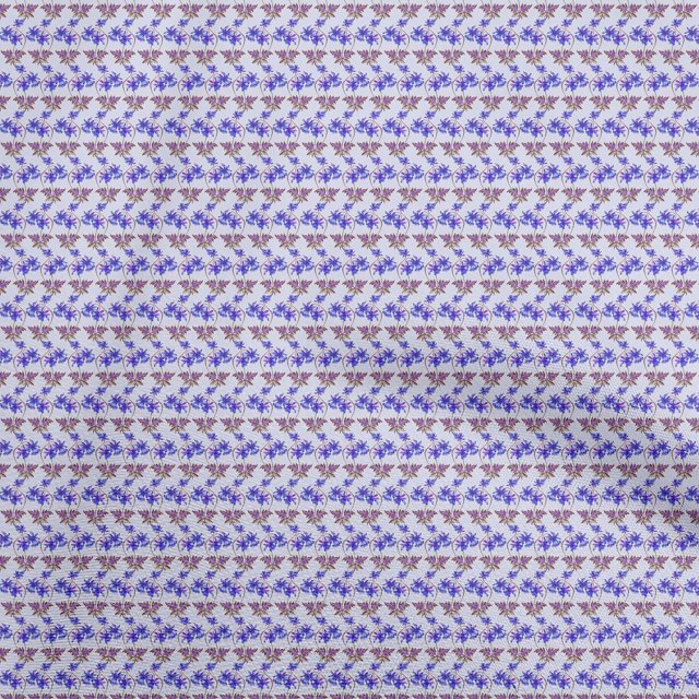 oneOone Polyester Spandex Light Purple Fabric Floral Sewing Material Print Fabric By The Yard 56 Inch Wide