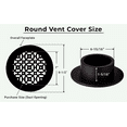 thumbnail image 3 of Achtek 7" Duct opening Solid Cast Aluminum Round Grille (8-1/2" Round Overall) | Powder Coated BLACK- With Screw Holes For Wall/Ceiling, 3 of 11
