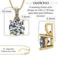 thumbnail image 3 of 4 Prong Round Solitaire Simulated Diamond Necklace in Sterling Silver & Zirconia - 1.50ct Yellow, 3 of 7