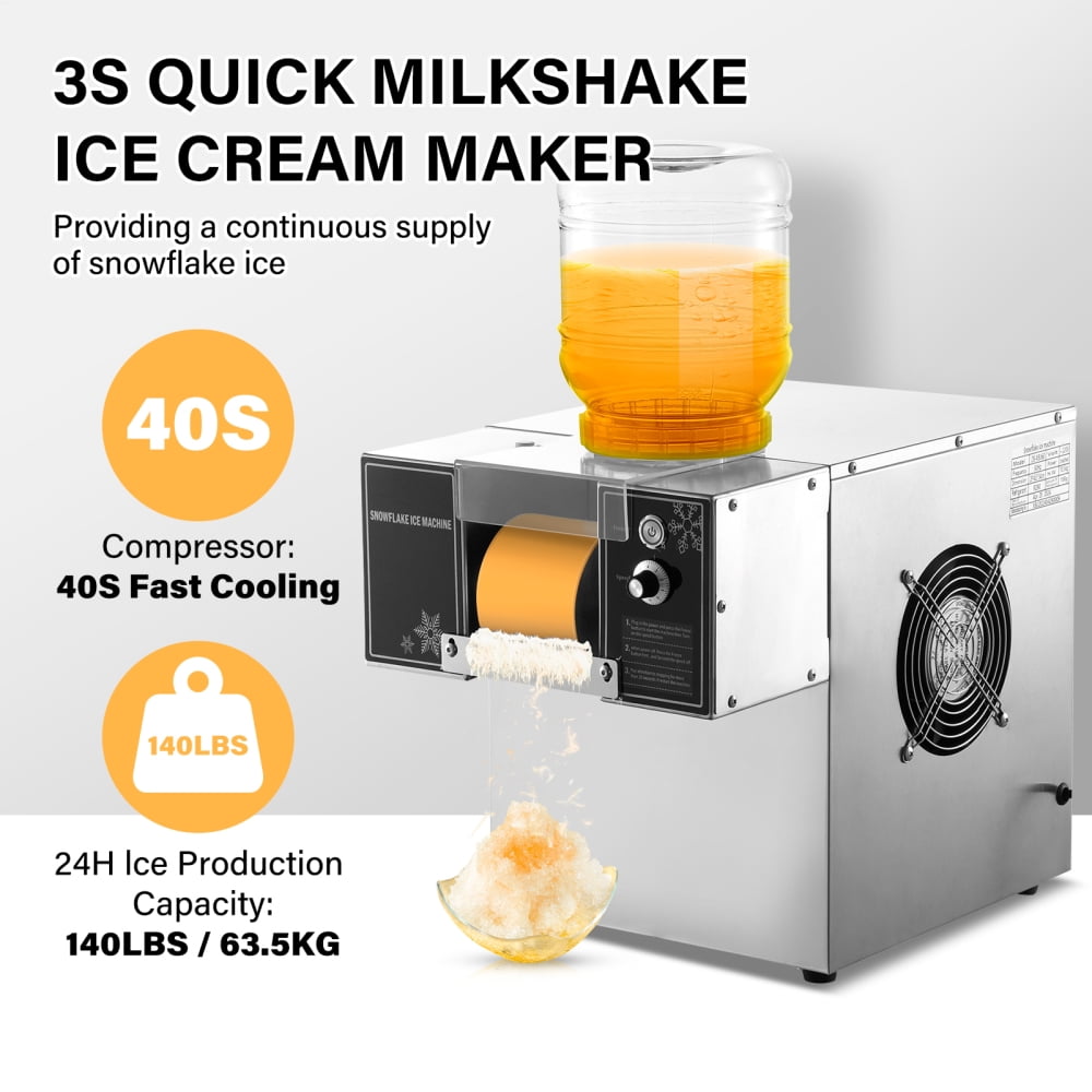 ZHAO Shaved Ice Machine Commercial Multifunctional Stainless Steel Snow Ice Machine Speed Adjustable for Milktea Shops Kitchen Food Truck Cafe Restaurant Parties valuable