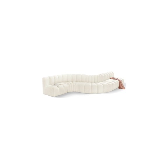 Meridian Furniture Arc Cream Velvet Modular Sectional