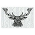 thumbnail image 1 of Deer Pet Mat for Food and Water, Aboriginal Floral Polynesian Deer Pattern Mammal Boho Design, Non-Slip Rubber Mat for Dogs and Cats, 18" X 12", by Ambesonne, 1 of 2