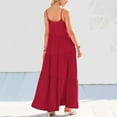 thumbnail image 4 of Abcnature Womens Maxi Dress Savings Clearance Deals, Women Loose Dress, Strap Beach Long Dress, Plus Size Summer Casual Long Dresses, Wedding Guest Dresses Beach Party Dress Red XXL, 4 of 6