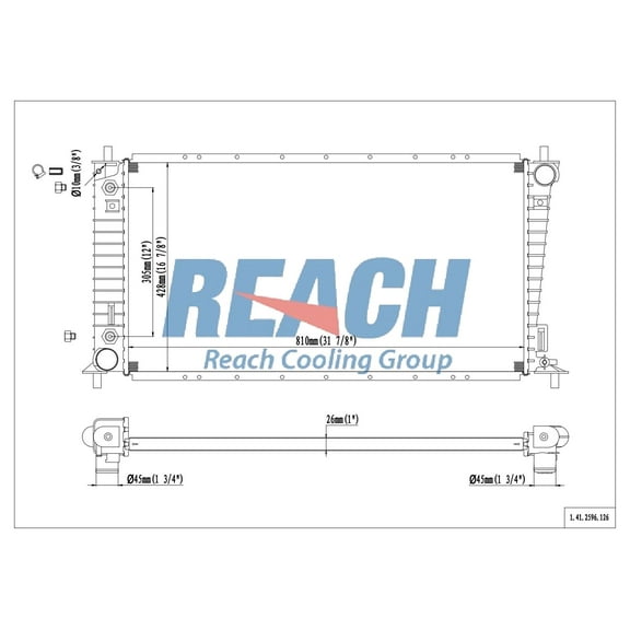 REACH 41-2596 Radiator for F Series 03-04, Automotive Radiator Replacement Part