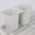 thumbnail image 3 of Home Basics 3 Piece Rust-Resistant Vinyl Dish Drainer with Self-Draining Drip Tray, Silver, 3 of 5