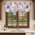 thumbnail image 6 of Blue Red Coastal Curtain Valances for Windows, Kitchen Valance Window Treatments Panel 2 Pack, Sea Turtle Nautical Coral Summer Beach Rod Pocket Short Curtains for Bathroom Bedroom 42 x 12 Inch, 6 of 8