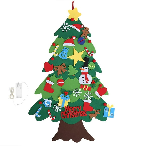 DIYfelt Christmas Tree Wall Art delightful decorative Lights Kids Craft Gift