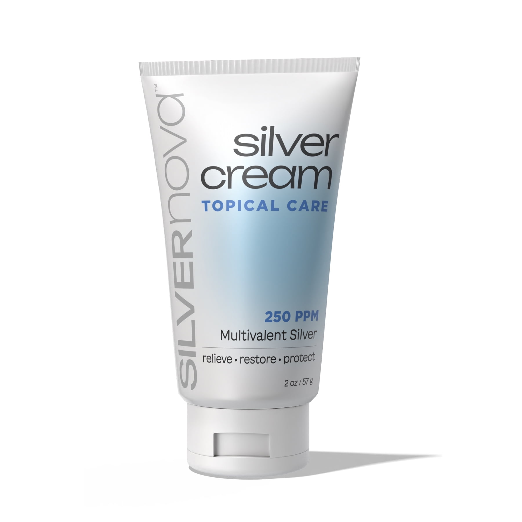 Silvernova Silver Cream - Rapid Healing for Wounds, Burns, Irritations, Blemishes & Skin Conditions | Relieve, Restore & Protect Skin with 250 PPM Multivalent Silver (2oz)