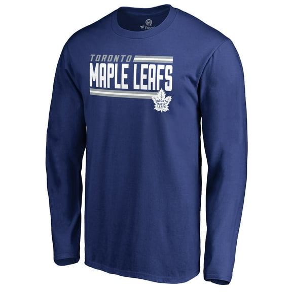 Men's Royal Toronto Maple Leafs Iconic Collection On Side Stripe Long Sleeve T-Shirt