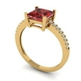thumbnail image 2 of Clara Pucci 14K Yellow Gold Solid Gold Garnet Solitaire with Accents Anniversary Ring for Women - 1.62 cttw Princess Cut, 2 of 8