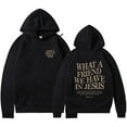 thumbnail image 3 of What A Friend We Have In Jesus Hoodies for Women Fall Winter Long Sleeve Christian Hooded Sweatshirt with Pockets, 3 of 5