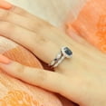 thumbnail image 4 of Sparkle Jewels Oval Cut Blue & White CZ Wedding 14Ct White Gold Finish Ring Set, 4 of 5