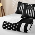 thumbnail image 4 of Manfei Vintage American Flag Twin Quilt Set,White Black Twin Coverlet Set,2-Piece, 4 of 7