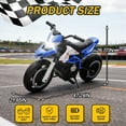 thumbnail image 2 of Xuanlur 24V 9AH Electric Motorbike, 9 mph & 110lb Max, 200W Ride on Motorcycle for Big Kids w/EVA Tires, LED Lights & Power Display, 2 Speed, Bluetooth, Music, Electric Motorcycle for Ages 6+, Blue, 2 of 8