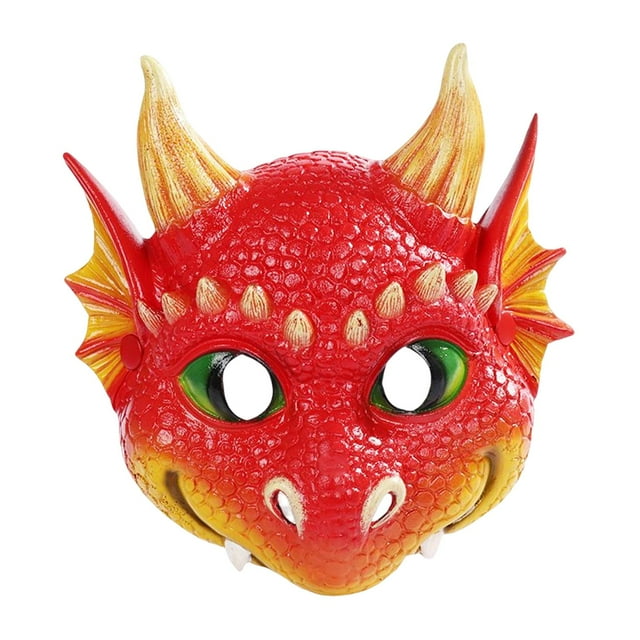 Dragon pour Enfants Effrayant Demi-Face pour Accessoire Photo Mariage Rouge
