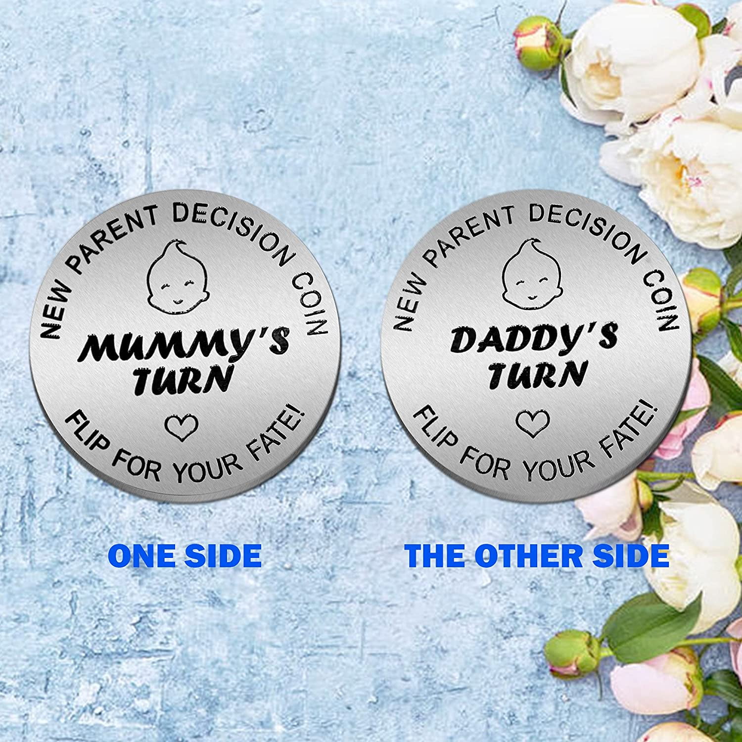 Gotydi Decision Making Coin Parents Decision Coin New Baby Gift for Parent  Mummy Daddy Pregnancy Women New Parents Gifts for Fathers Day 