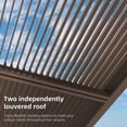 thumbnail image 6 of PURPLE LEAF 12' x 14' Louvered Pergola Outdoor Adjustable Louvre Shade Modern Aluminum Retractable Hardtop Roof for Deck Backyard Garden Bronze, 6 of 9