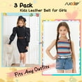 thumbnail image 5 of SUOSDEY Girls Leather Belts,Kids Skinny Belt for School Uniforms Gift 3Pack, 5 of 8