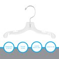thumbnail image 5 of SSWBasics 10 Inch Clear Plastic Children's Dress Hangers - Case of 100 | Clear Plastic Hangers with Swivel Hook for Kids' Clothing | Durable Retail Hangers, 5 of 7
