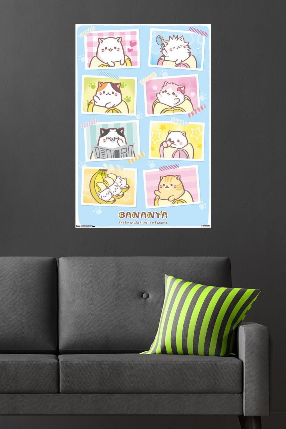 Bananya - Grid Wall Poster, 22.375" x 34"