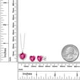 thumbnail image 3 of Gem Stone King 5.42 Ct Heart Pink Created Sapphire Created Ruby 925 Silver Pendant and Earrings Jewelry Set, 3 of 3
