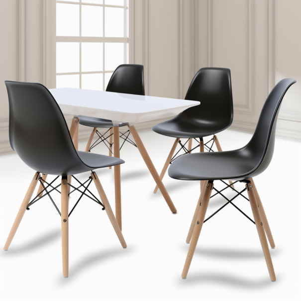 COMHOMA Dining Chair PVC Plastic Lounge Chair Kitchen Dining Room Chair ...