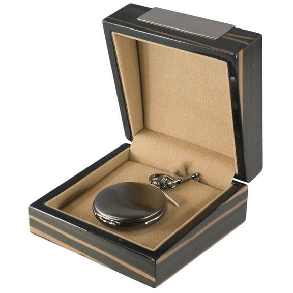 Visol  Scipio Gun Metal Japanese Quartz Pocket Watch with Gift Box