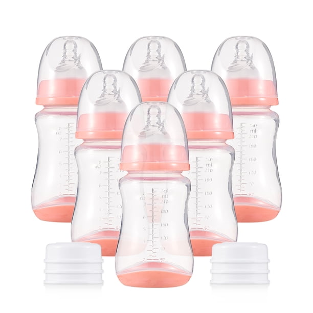 Botella de leche Biberones con tetina de silicona y cubierta de almacenamiento Biberones para lactancia para alimentos para bebés PP Botellas de almacenamiento de leche Capacidad de 240 ml Biberones p Abanopi Botella de leche