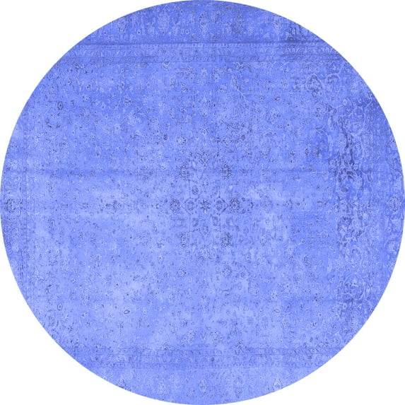 Ahgly Company Indoor Round Persian Blue Traditional Area Rugs, 5' Round