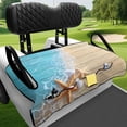 thumbnail image 4 of XYZCANDO Terry Cloth Beach Starfish Golf Cart Seat Cover with 4 Pockets, Non-Slip Universal 2-Seat Protector for Golf Cart, 4 of 9